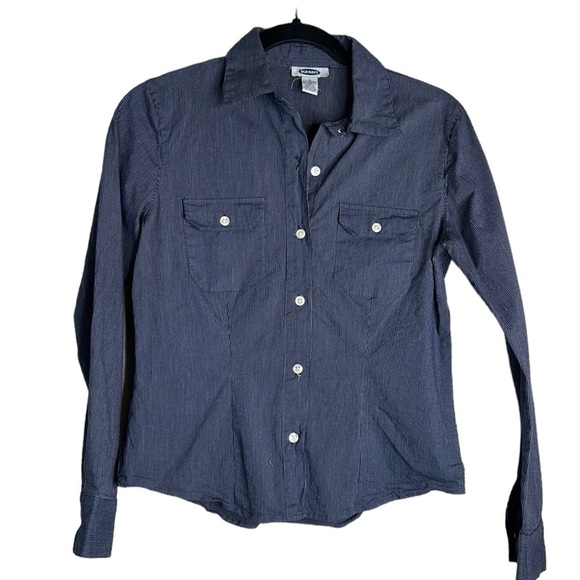 Old Navy Tops - Old Navy Blue & White Striped Button Down Top Size Small
